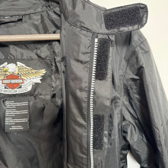 HARLEY DAVIDSON Men's Windbreaker/Waterproof Liner Motorcycle Jacket Black Sz S - Picture 5 of 13